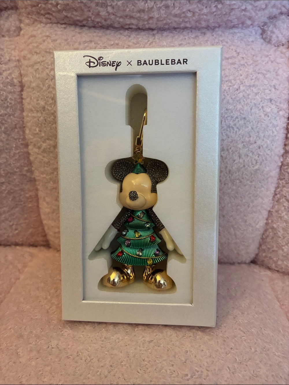 Disney x BaubleBar Mickey Holiday Keychain - Green & Gold